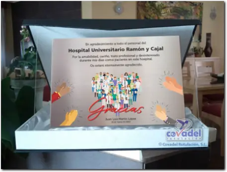 Placas de Agradecimiento a Medicos, Enfermeras y Hospitales