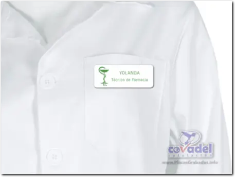 Placas identificativas de farmaceutico