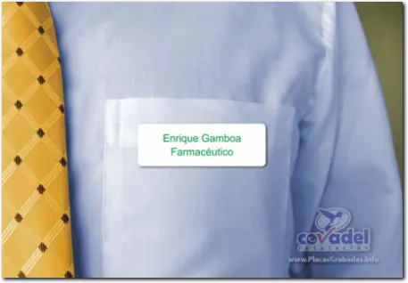 Placa Identificación Personal para Farmacia