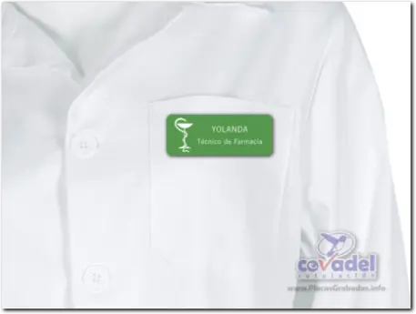 Placas identificativas de farmaceutico