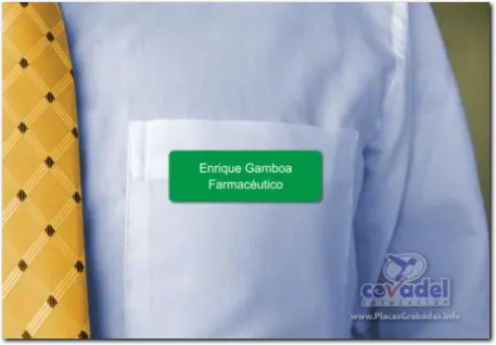 Placa Identificación Personal para Farmacia