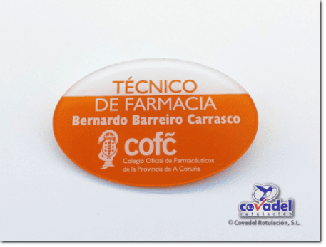 Placa Identificativa Farmacia COF Coruña ( COFC ). Identificacion Personal