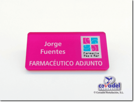 Placa Identificación Personal para Farmacia