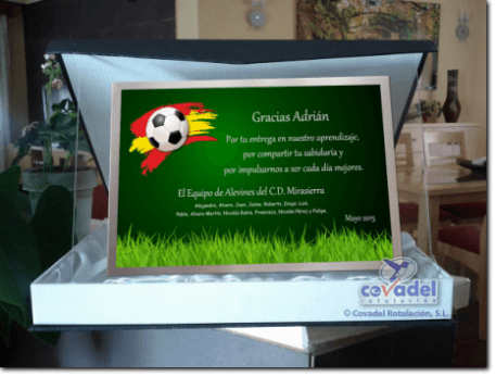 Placas Conmemorativas para Regalar Entrenadores de Fútbol