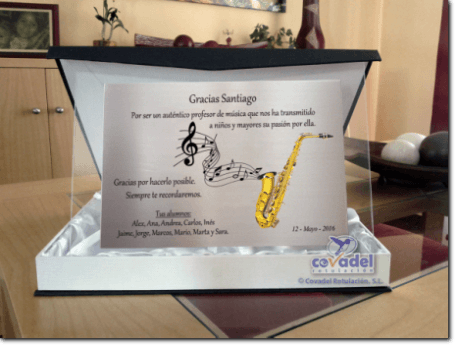 Placa para Regalar a Profesores de Saxofon