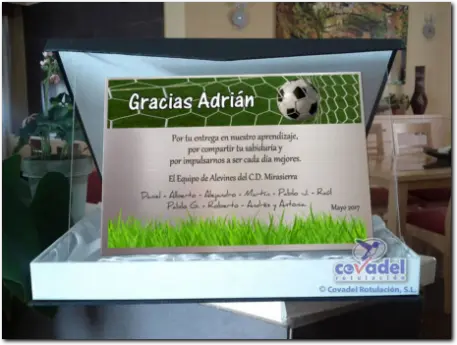 Placas Conmemorativas para Regalar Entrenadores de Futbol
