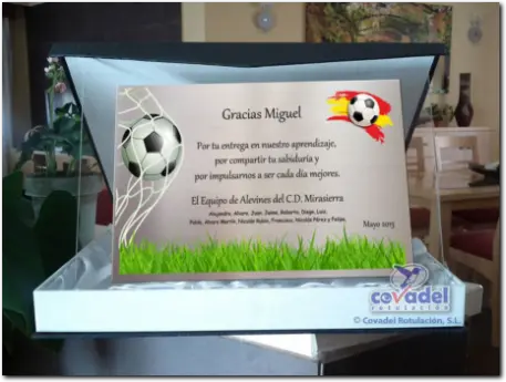 Placas Conmemorativas para Regalar Entrenadores de Futbol
